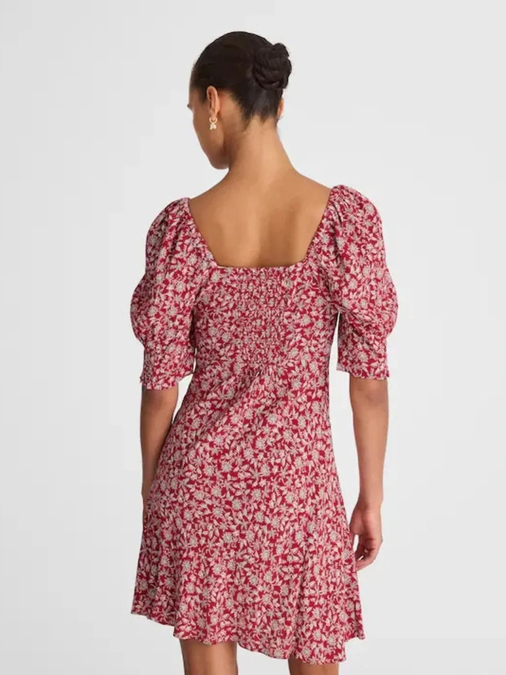 Madewell Puff-Sleeve Mini Dress in Floral Sz 6 - Picture 3 of 9